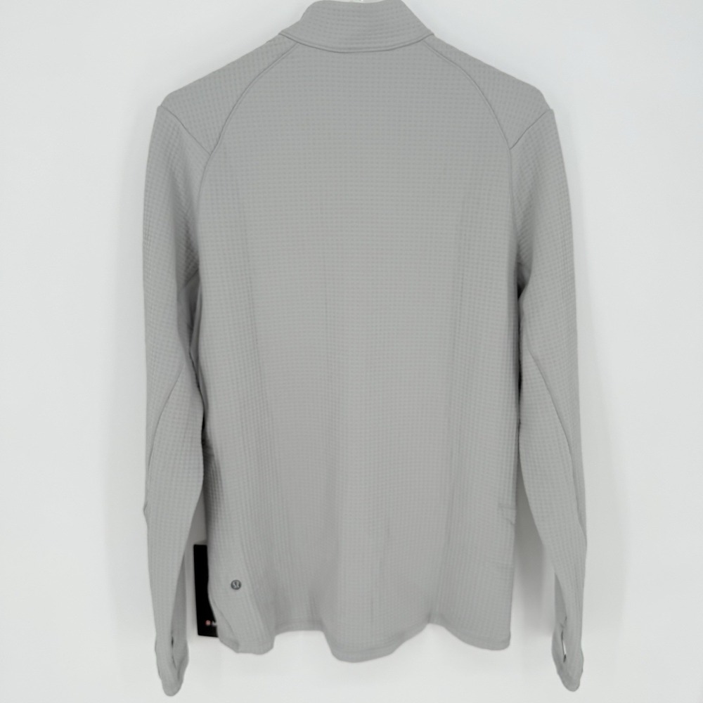 Lululemon Men's Waffle-Knit Half Zip In Silver Drop - Picture 2 of 11